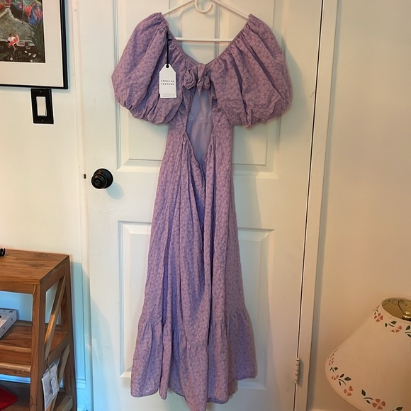 English Factory Floral Print Back Bow Puff Sleeve Dress - Picture 13 of 13